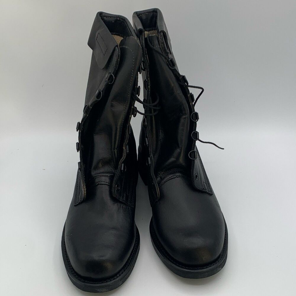 Addison Shoe Company Men's Black Leather Combat Boots Size 9.5 New with Box 1991